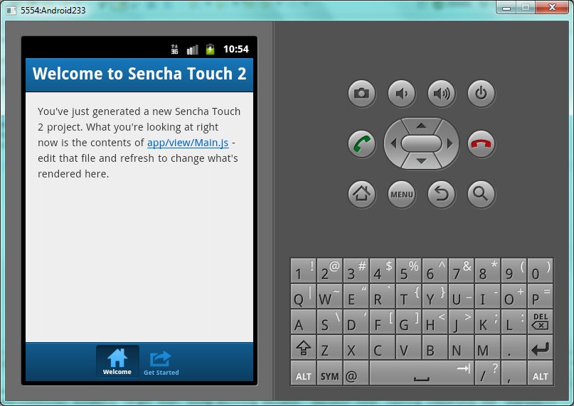 Sencha Touch app in Android emulator